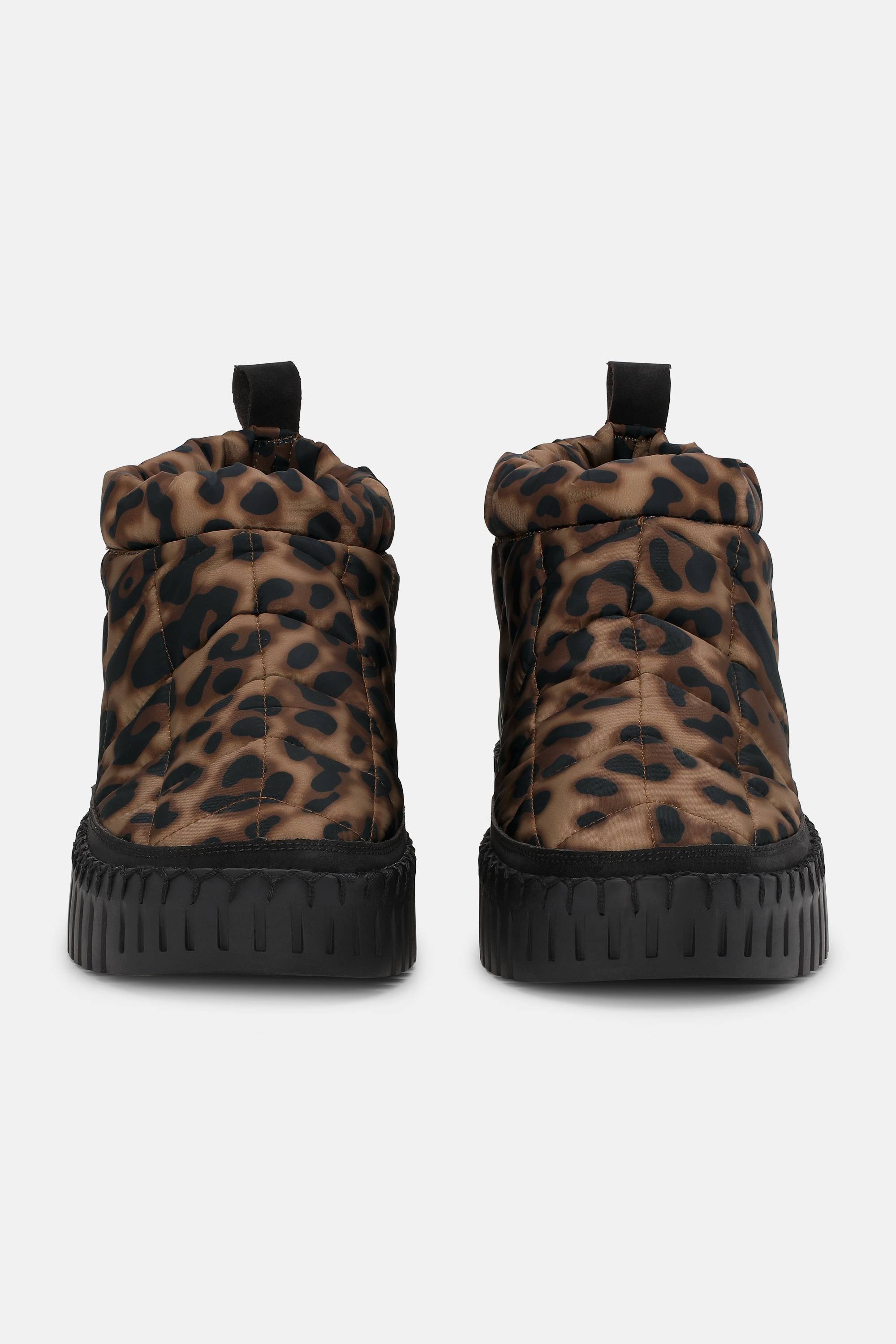 Tulip Low Padded Boot - Brown Panthera Print Black